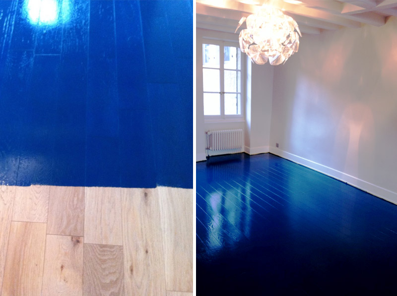 Parquet coloration en bleu